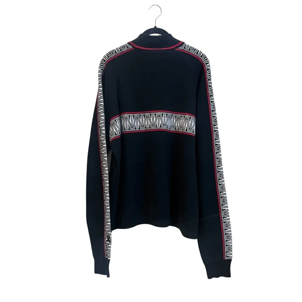 Vintage‎ 80's Demetre 1/4 Zip Retro Ski Sweater Wool Blend Base Layer Large